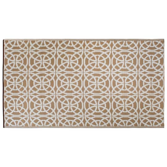 DII&#xAE; Taupe Infinity Circle Outdoor Rug, 4ft. x 6ft.